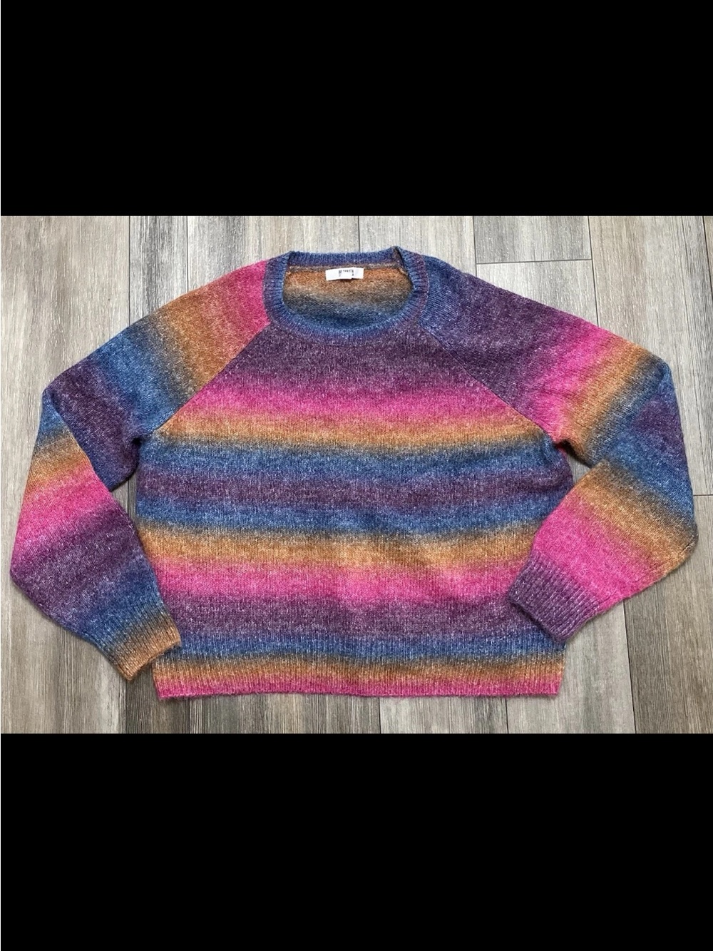 Steve Madden BB Dakota Sweater Womens XL Ombre Striped Crop Soft Multicolor Y2K